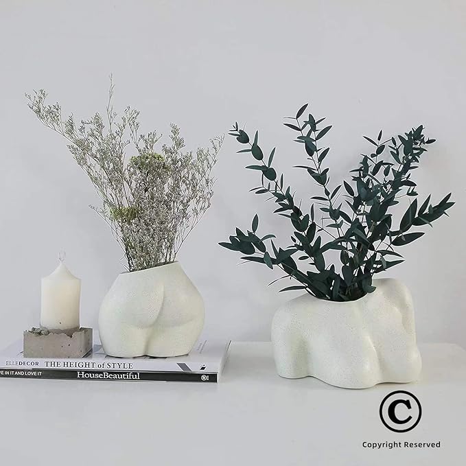 FROZZUR Mini Female Body Shaped Resin Planter, 5 in Diameter, with Drainage Holes, for Indoor or Outdoor Plants