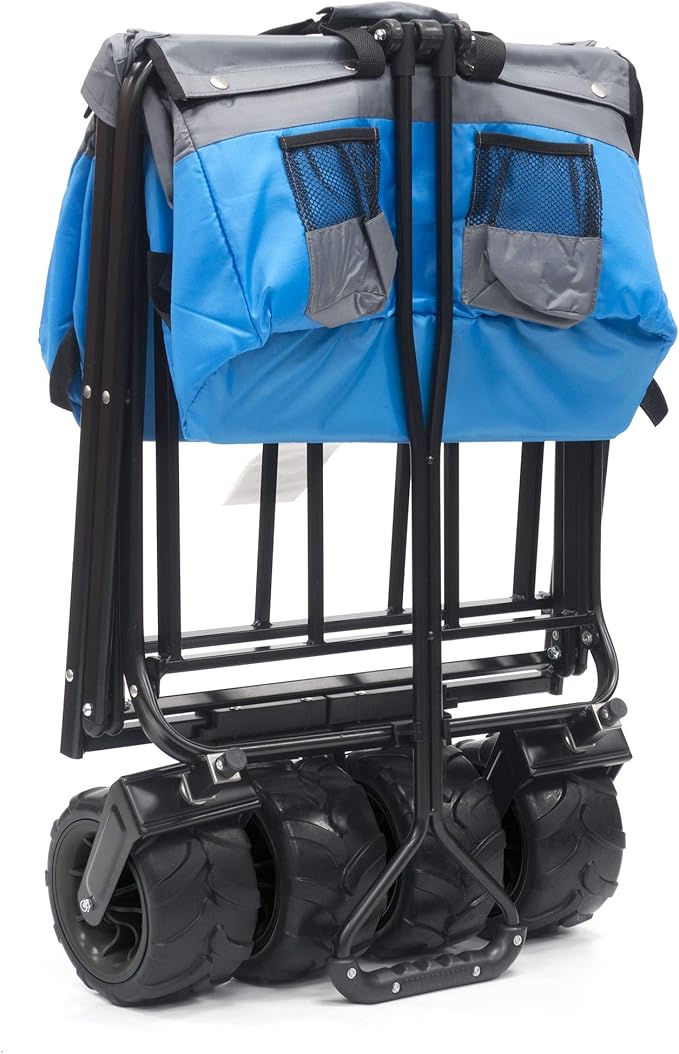 Creative Outdoor Push Pull Hauler Wagon for Kids, 200lbs Weight Capacity, All-Terrain Collapsible and Portable Folding Cart, Beach, Park, Garden, Camping & Tailgate
