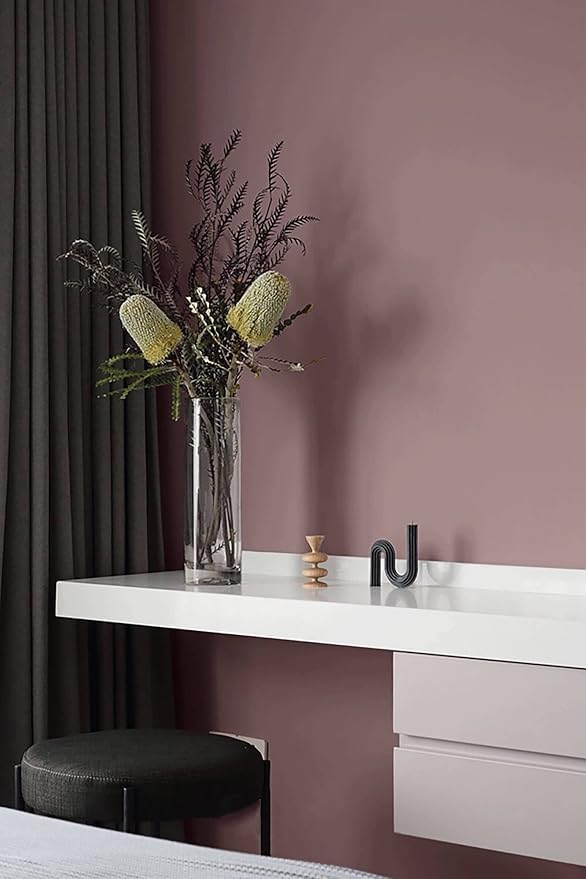 Dimoon 236''x17.7'' Pink Peel and Stick Wallpaper Contact Paper Modern Self Adhesive Wall Paper Removable Renter Friendly Textured Solid Color Shelf Cabinet Vinyl Roll (236''x17.7'',Grey Pink)