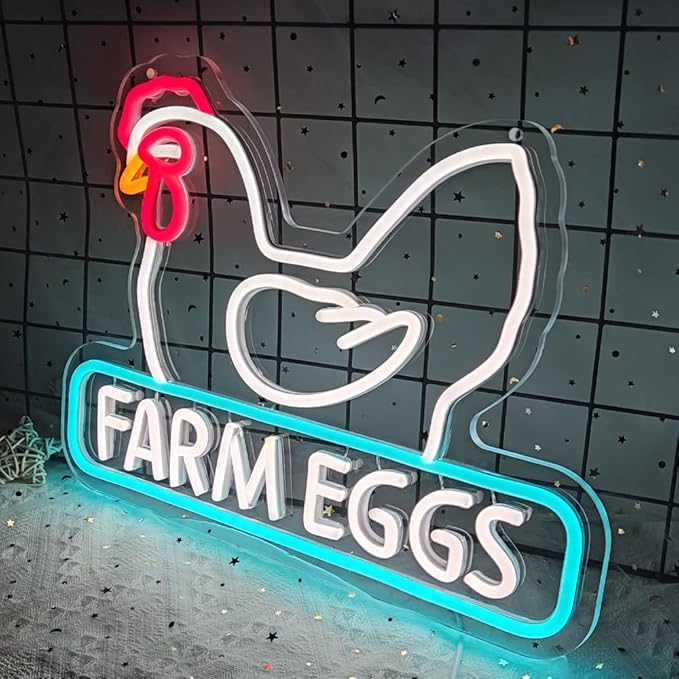 Chicken Coop Neon Sign Chicken Cluck Led Light Up Sign Farm Chicken Coop Farmhouse Kicthen Garden Decor Chicken Coop Sign Birthday Gifts for Family USB Powered Neon Sign,Size15.7*11inch(JWD025)
