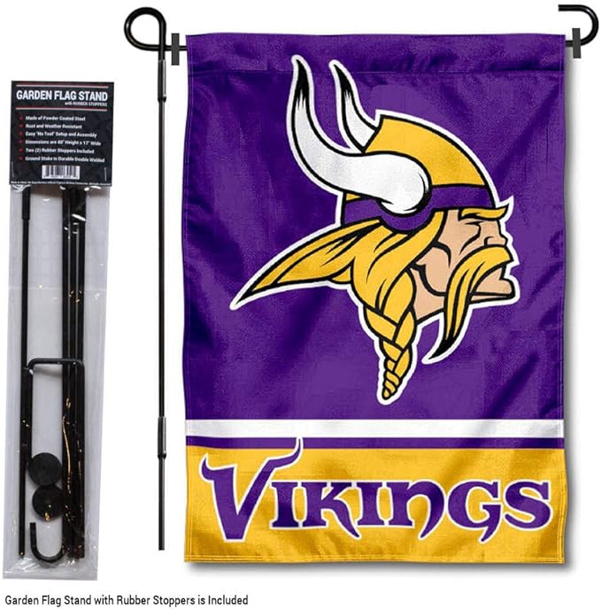WinCraft Minnesota Vikings Garden Flag with Stand Holder