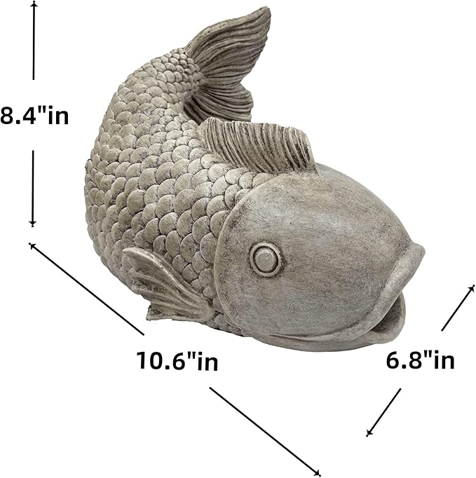 Fish Statues Gutter Downspout Extension Statues Garden Decoration,Resin Statue Outdoor Decor,Animal Downspout Diverter,Decorative Gutter Extension,3"×4" Downspout Extender Diverter Splash Block