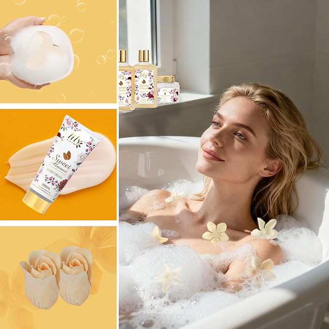 Christmas Gifts for Women - 9 Pcs Luxury Bath and Body Gift Basket Set Spa Gift Basket Set for Women, Gift Set | Perfect Valentine's, Birthday, Mothers Day Gifts for Mom, Gift for Mom All Occasion