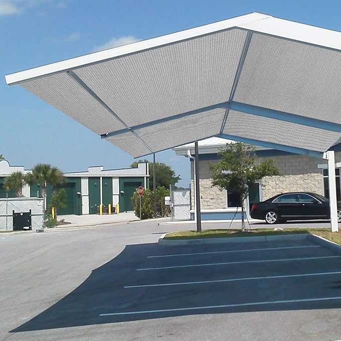 Eden's Decor Straight Flat-Edged Sun Shade Sail Rectangular 13' x 18' Grey UV-Blocking Outdoor Canopy Fabric Cloth Awning for Pergola Patio Garden Backyard Custom Size