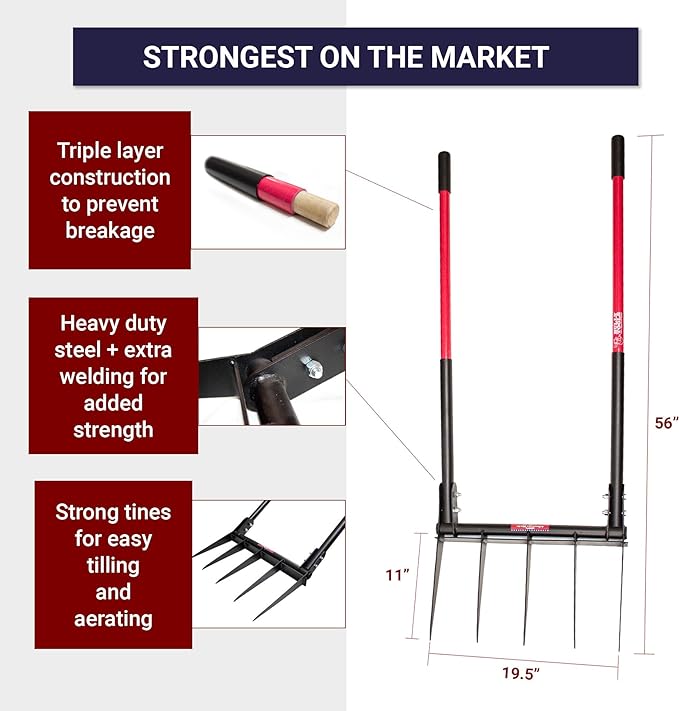 Bully Tools 92627 Broad Fork with Fiber Glass Handle