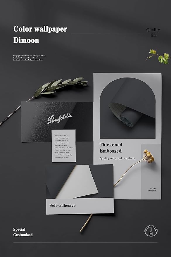 Dimoon 78.7''x17.7'' Grey Peel and Stick Wallpaper Contact Paper Modern Self Adhesive Wall Paper Removable Renter Friendly Textured Solid Color Shelf Cabinet Vinyl Roll (78.7''x17.7'',Dark Grey)