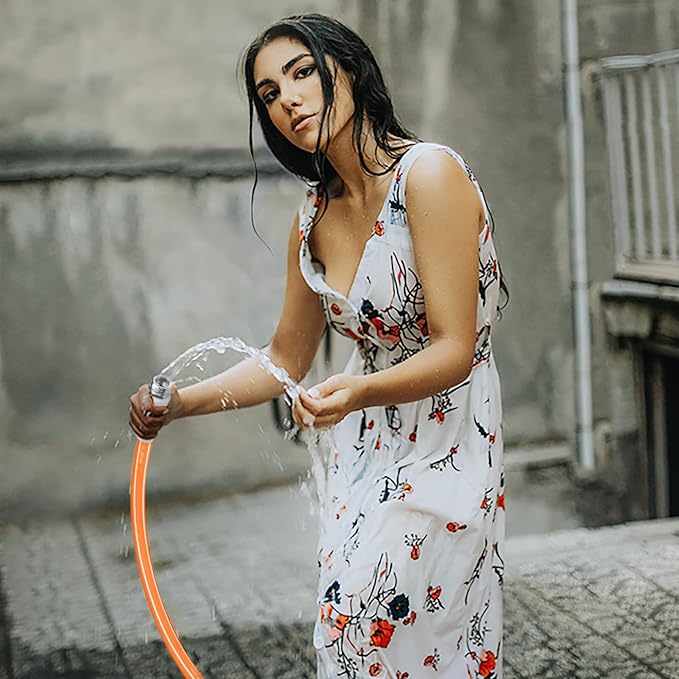 Fevone 25 ft Garden Hose, Heavy Duty Water Hose, Hybrid Polymer, Kink Resistance, Flexible, Durable, Leak Free, Aluminum Fittings, 3/4" GHT, 5/8" ID, 600 Psi, Drinking Water Safe