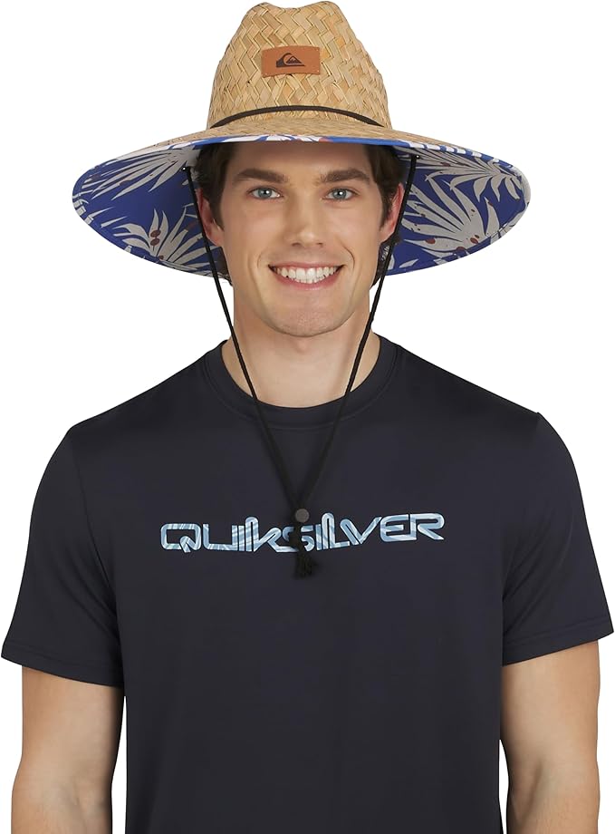 Quiksilver Men's Wide Brim Outdoor Lifeguard Straw Sun Hat
