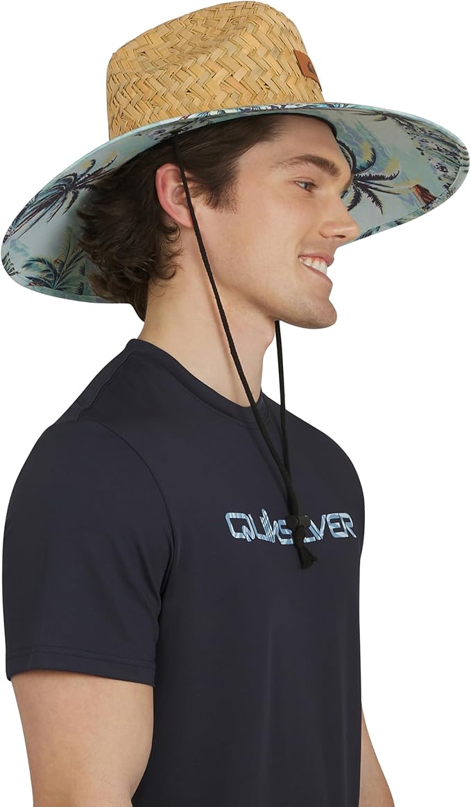 Quiksilver Men's Wide Brim Outdoor Lifeguard Straw Sun Hat