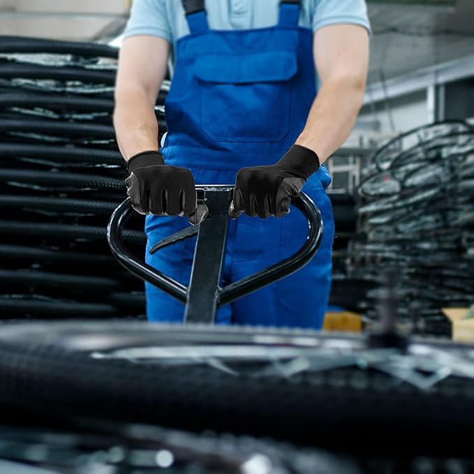 Evridwear Work Gloves with Grip Rubber Coated for Men Women Warehouse Mechanic,12 Pairs Bulk