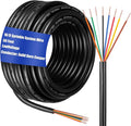 Hoolerry Solid Sprinkler System Wire 18 Gauge Irrigation Wire with UV Resistant PVC Jacket Sprinkler Cable for Underground Irrigation System Field Central Control System 30V, UL Listed (18/8, 50 Ft)