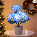 Blue Artificial Hydrangea LED Flower Pot - Lighted Floral Decor for Wedding, Christmas, Home Decor, Battery-Operated Night Light, Gift for Women