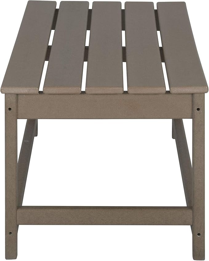 WO Home Furniture Adirondack Chairs Table Set of 3 PCS Outdoor Folding Chairs Coffee Table Weather/UV Resistant for Lawn, Garden, Bon Fire, Balcony (Weathered Wood)