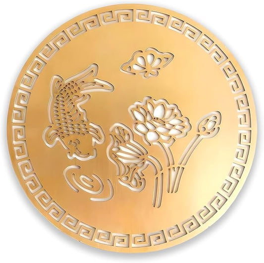 Copper Bird Bath Purification Disk, Water Wiggler for Bird Bath, Bird Bath Copper Disk, 1mm Reinforced 99% Pure Copper Cleaning Disk, Universal Fit for Outdoor Birdbaths, 4 Inch in Diameter (A)