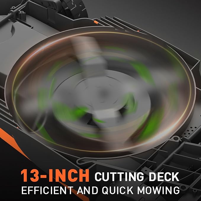 Maxlander Lawn Mowers, 13Inch Electric Lawn Mower Cordless, 20V 2-in-1 Battery Powered Lawn Mower with Brushless Motor, 5-Position Height Adjustment, Battery and Charger Included