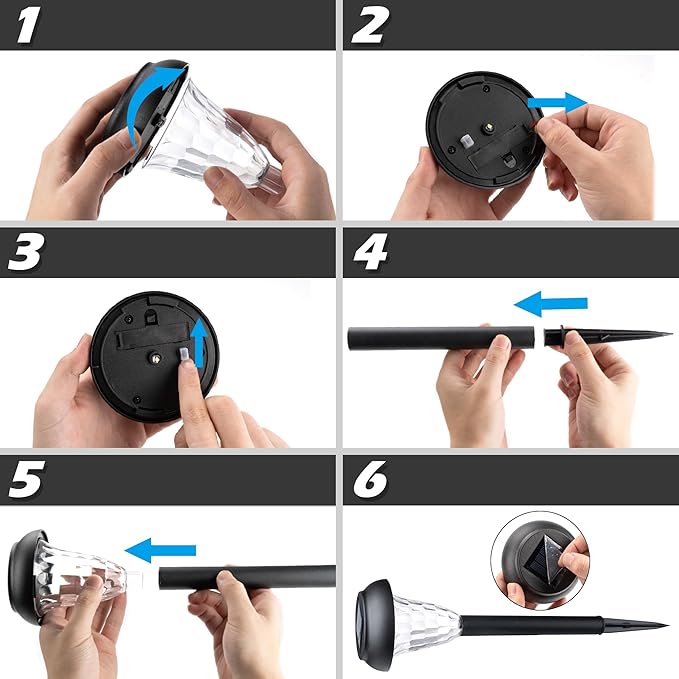 GIGALUMI 16 Pack Solar Lights Outdoor Waterproof, Warm White Pathway Light Solar Powered, Landscape Lighting, Garden Lights for Decor, Patio, Garden, Yard, Pathways, Walkways