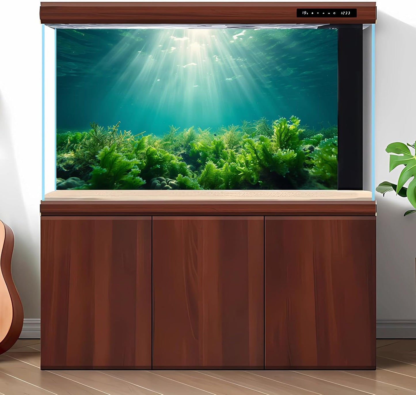 Deep Ocean Fish Tank Background Under The Sea Aquatic Plants Aquarium Background Underwater Corals Sunray Terrarium Backgrounds Tropical Fish Ocean World Aquarium Backgrounds Decorations 48x18in