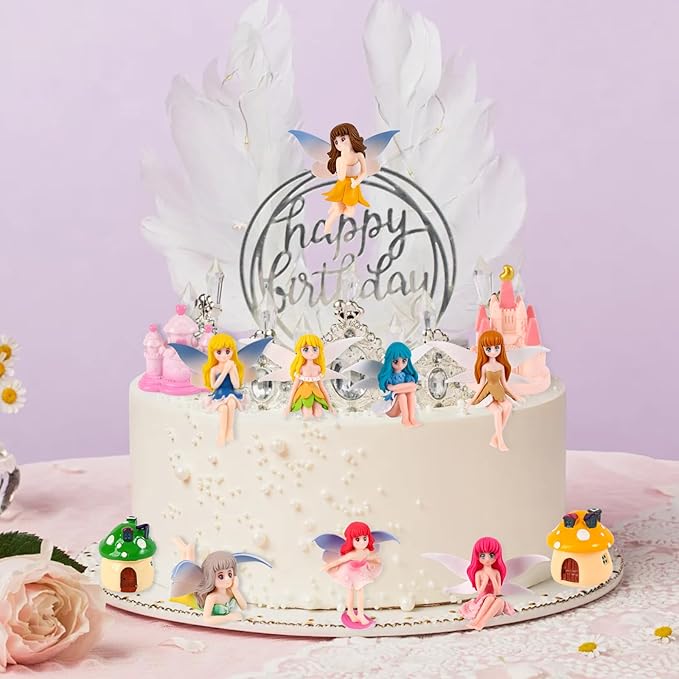 6 Pcs Garden Accessories Miniatures Fairies - Fairy Figurine Miniatures Micro Landscape Ornaments for Home Garden Cute Tiny Collectible Statues