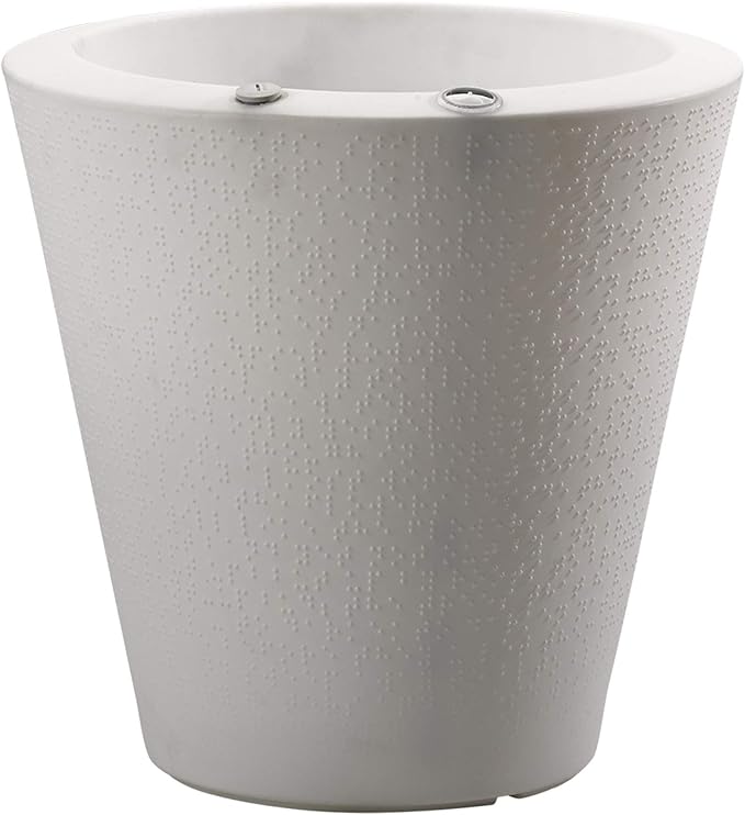 Crescent Garden Dot TruDrop Indoor/Outdoor Planter, Self-Watering Plant Pot, 26 Inches, (Alpine White)