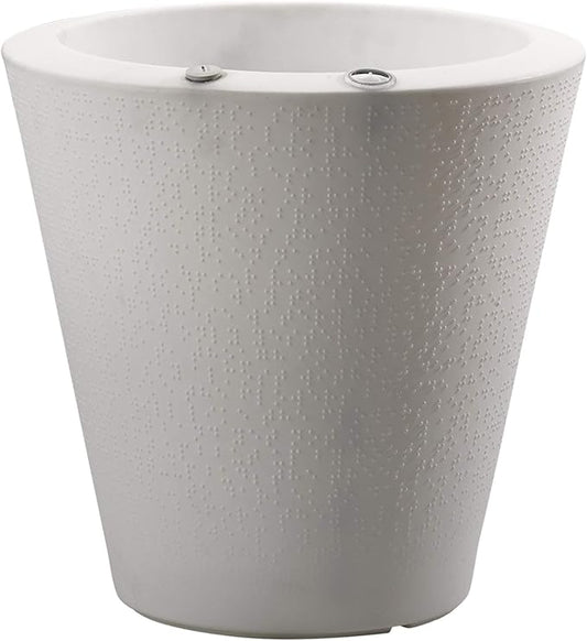 Crescent Garden Dot TruDrop Indoor/Outdoor Planter, Self-Watering Plant Pot, 20 Inches, (Alpine White)