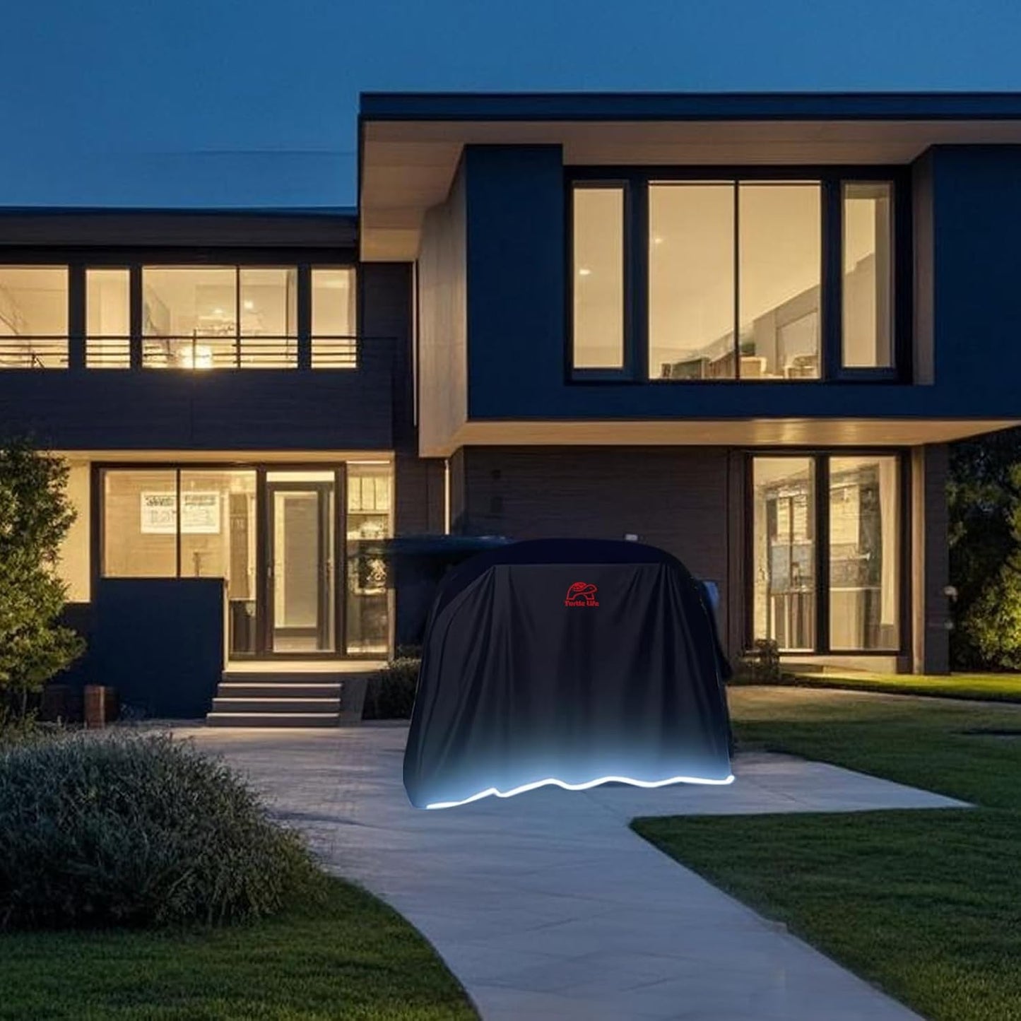 BBQ Grill Cover, 58 Inch Heavy Duty Waterproof 3-4 Burner Barbecue Gas Grill Covers for Weber Spirit Char-Broil Performance and Signature, Black