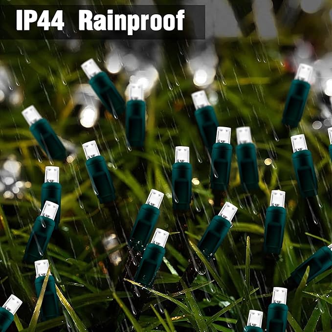 6Ftx4Ft LED Christmas Net Lights Green Wire,Connectable UL Certified Waterptoof Net Lights for Bushes Trees Shurb Garden Outdoor Christmas Decorations