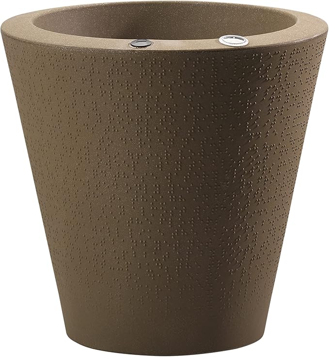Crescent Garden Dot TruDrop Indoor/Outdoor Planter, Self-Watering Plant Pot, 26 Inches, (Mocha)