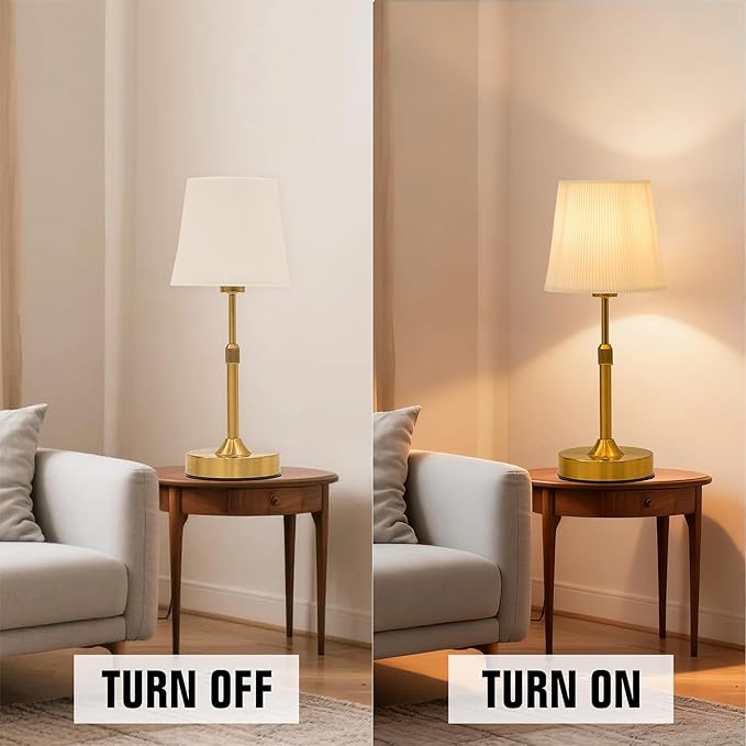 Gold Adjustable Table Lamp, USB Rechargeable, Vintage Edison Bulb Design, Decor for Bedroom Dining Room, Gift for Home Decor Lovers (Night Light)