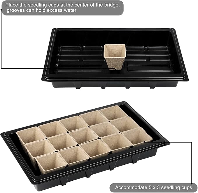 Aodaer 193 Pack Seed Starter Kit Including Seed Starter Tray Peat Pots for Seedlings with Plant Labels, Tool, Plastic Growing Trays Germination Tray Paper Seedling Cups for Indoor Outdoor Garden