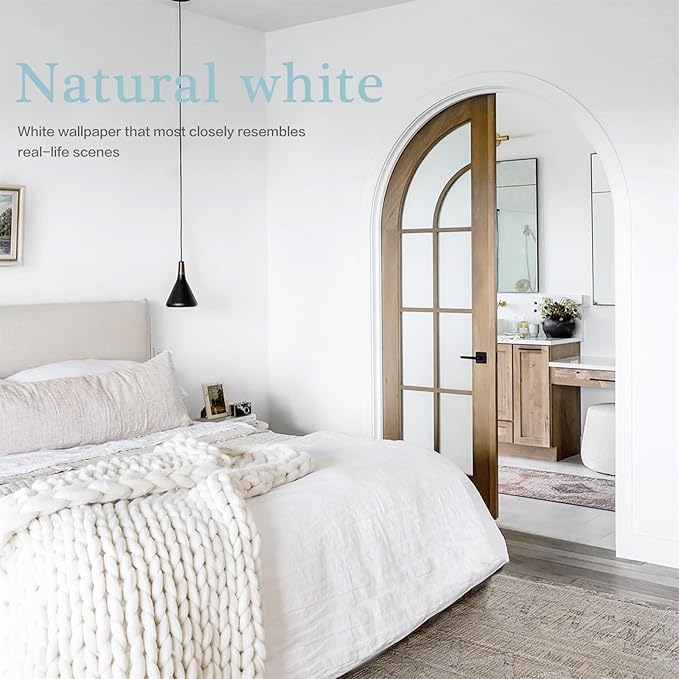 Dimoon 590''x17.7'' White Peel and Stick Wallpaper Contact Paper Self Adhesive Wall Paper