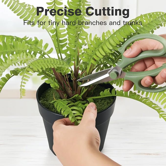 Flower Scissors, Strong Floral Shears,3PCS Premium Steel Garden Pruning Shears Floral Fruits Leaf Scissors Hand Pruner Snip Trimming Tool for Gardening Flower Arrangement, Green