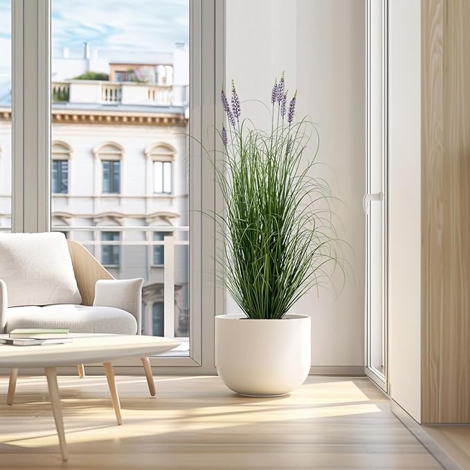 Artificial Plant 5ft Tall Artificial Lavender Plant,Faux Plants Indoor Home Decorative Artificial Plants & Flowers in Pot Fake Plant, House Plant Indoor