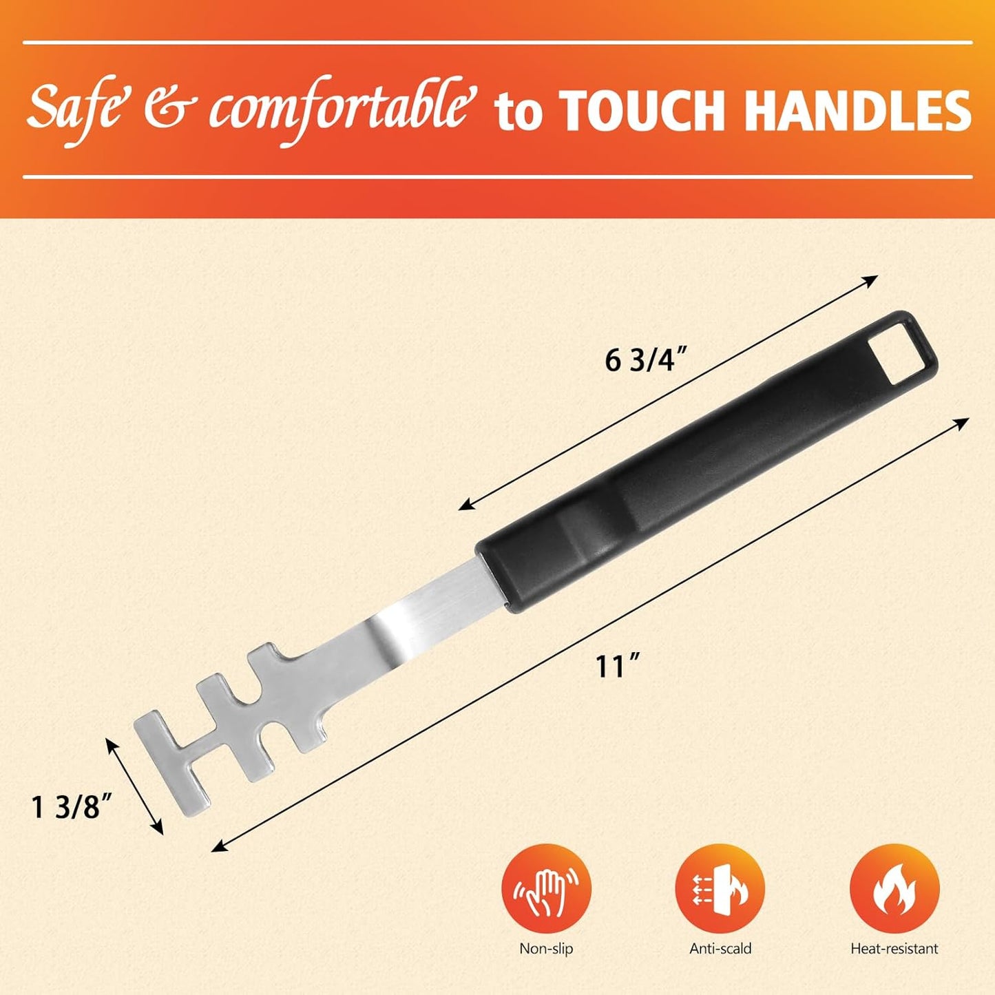 Grill Grate Lifter Stainless Steel Cooking Grate Lifters for Green Egg Parts, Grate Lifter Tool for Charcoal & Gas & Smoke Grills, Green Egg Tools, Kamado Grill, Weber Grill Accessories