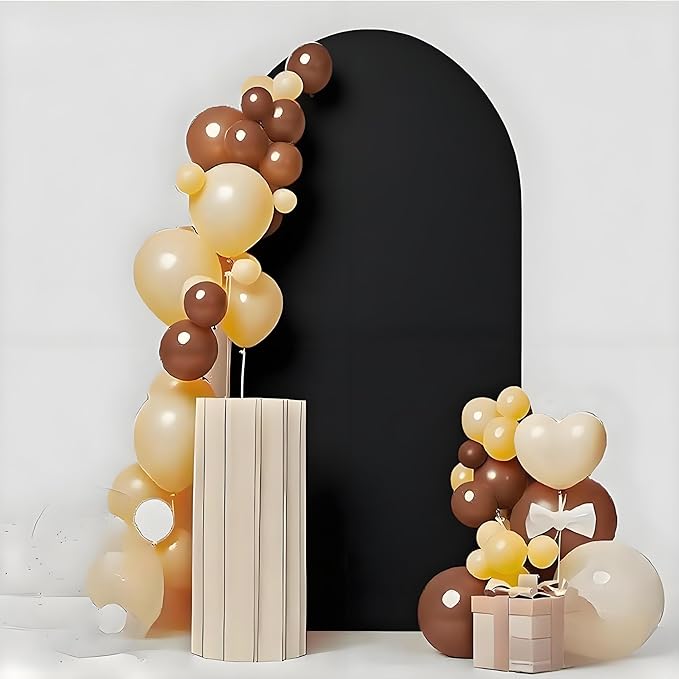 6FT Black Wedding Arch Cover, JFDYDM 6FT Arch Backdrop Cover, Black Arch Backdrop Covers for Wedding Birthday Party Celebration Decoration