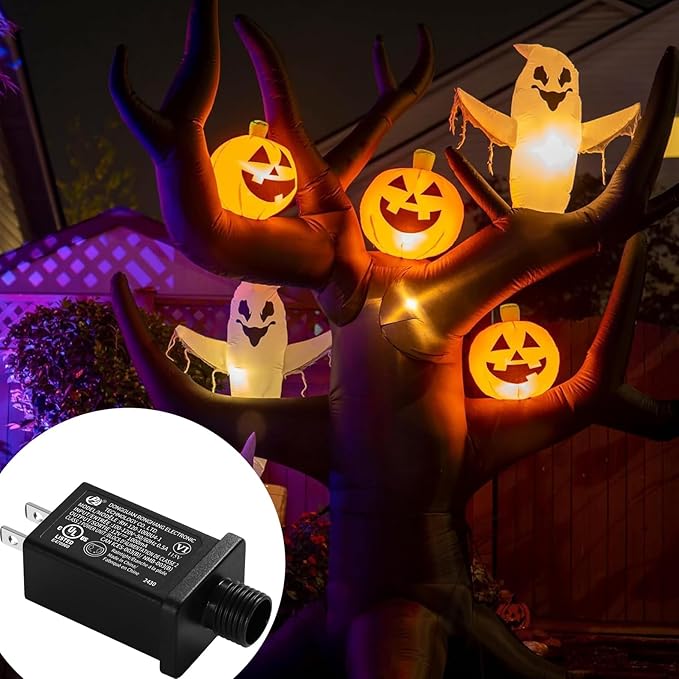 Replacement Yard Inflatable Adapter Power Supply Adaptor - 12V 1.0A 4Pcs - Inflatable Plug Replacement Class 2 Power Supply - for Christmas Tree Light/Thanksgiving Yard Blow Up Decorations