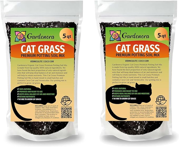 Cat Grass Growing Medium - Provide Your Cat with a Fun and Healthy Source of Greens - 10 QUARTS