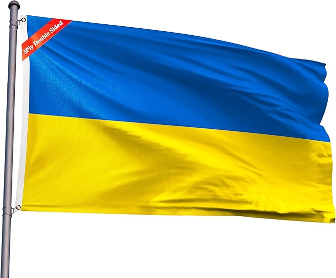 Double Sided Ukraine Flag 3x5FT Ukrainian National Polyester Flag With 2 Grommets For Patriotic Ukrainian Themed Festival Events Party Decoration (Ukraine, 3x5FT-3ply)
