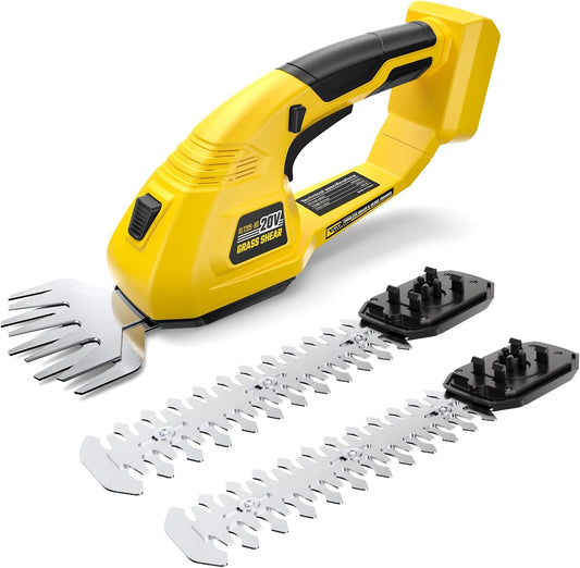Cordless Grass Shear & Hedge Trimmer for DEWALT 20V Battery, 2 in 1 Handheld Electric Shrubbery Trimmer, Bush Trimmer for Yard & Garden, Lawn(Tool Only)