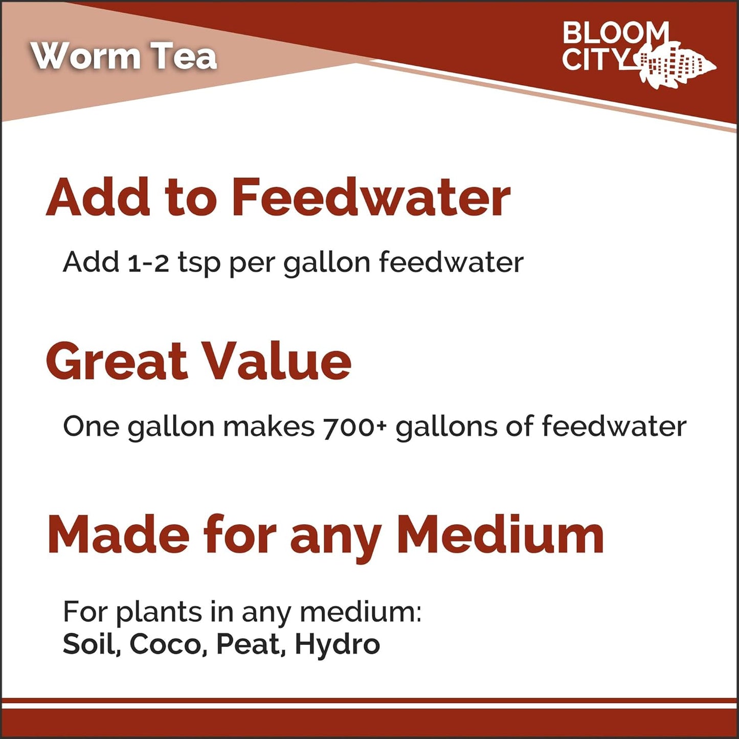 Bloom City Organic Worm Tea Concentrate and Compost and Bokashi Booster, 1/2 Pint (8 oz)