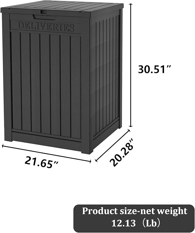 55 Gallon Outdoor Storage Box Waterproof Lockable Resin Deck Box Large, Patio Storage Bin for Pool Accessories Cushion Furniture, Garden Tools, UV-Resistant Outside Delivery Black