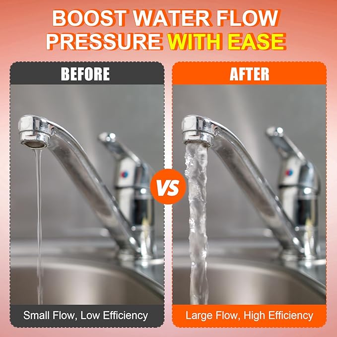 Dreyoo Water Diaphragm Pump, 115V AC, 5.5 GPM, 60 PSI Rated Pressure, 1/2" Threaded MNPT Self Priming Diaphragm Pressure Pump with Pressure Switch for Home, RV, Garden Agricultural Irrigation (Orange)