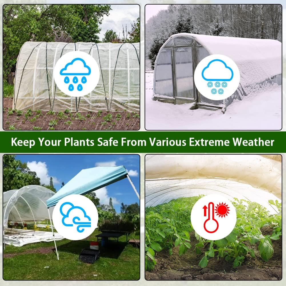 6 mil Greenhouse Plastic Film Sheeting Cover 8 x 26 Ft UV Resistant Clear Polyethylene Film Green House Hoop Farm Plastic Cover for Gardening, Farming, Agriculture