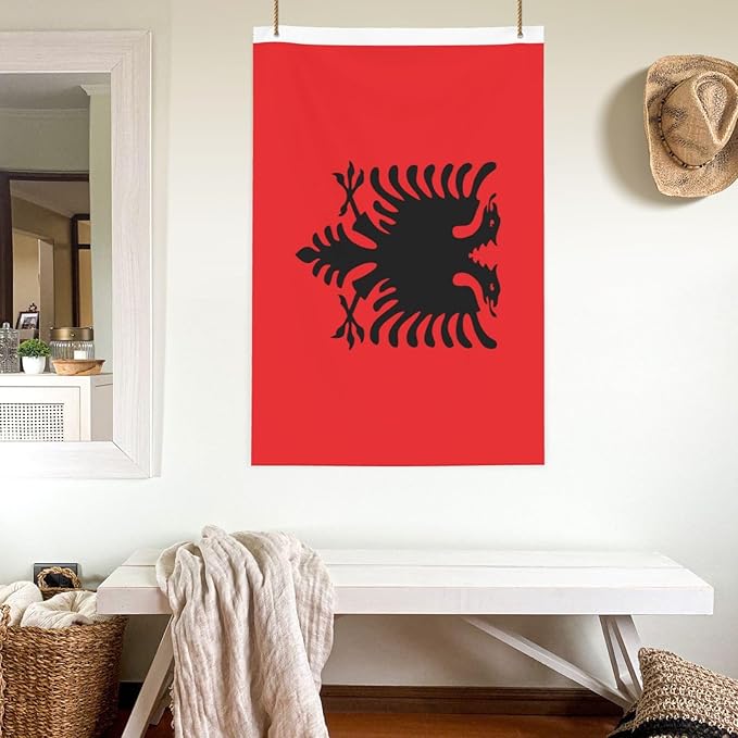 Albania Albanian Flag Garden Yard House 2x3 ft Flags Double Sided Print Banner Indoor Outdoor Party Home Decorations for Boat Dorm House Balcony
