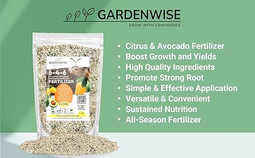Avocado & Citrus Tree Fertilizer for Indoor & Outdoor Plants | Quick-Release Nitrogen - Citrus Fertilizer (3 Quarts)