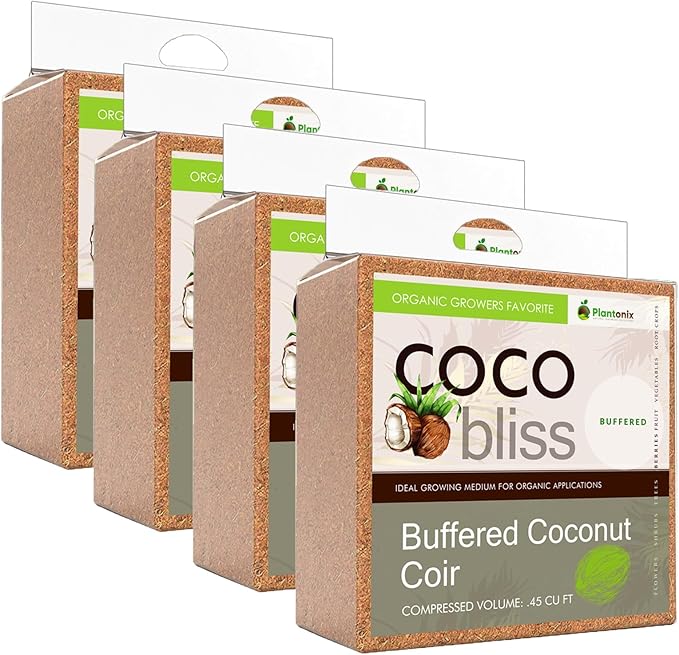 Buffered Coco Bliss (40lbs) - 100% Buffered Coco Coir - Organic Coco Coir for Plants, Garden Soil, & Potting Mixes - Coconut Fiber Substrate Mixes with Potting Soil for Indoor Plants & Outdoor Plants