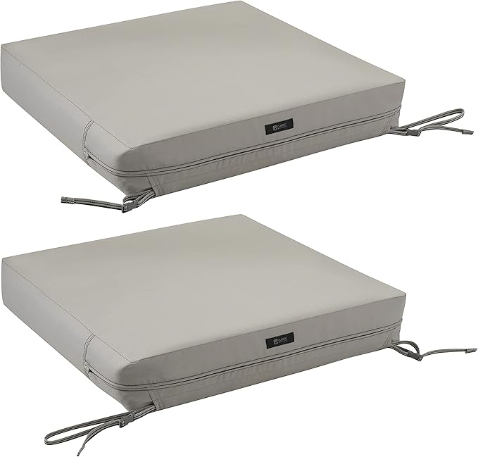 Classic Accessories 62-017-MUSHRM-EC Ravenna Seat Cushion, 21x19x5 Inch (Pack of 1), Mushroom, Patio Loveseat Cushion