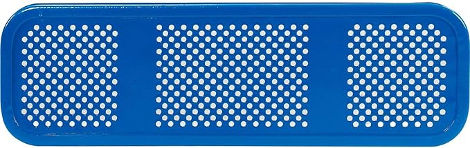 Global Industrial 46" Square Picnic Table, Perforated Metal, Blue Thermoplastic Coating, Attached Benches, 1-1/2” Umbrella Pole Hole, Outdoor-Rated, 1200 lb Capacity