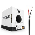Voltive 22/2 Shielded Riser - CL3R Rated - Bare Copper - 500 Foot Box - Black