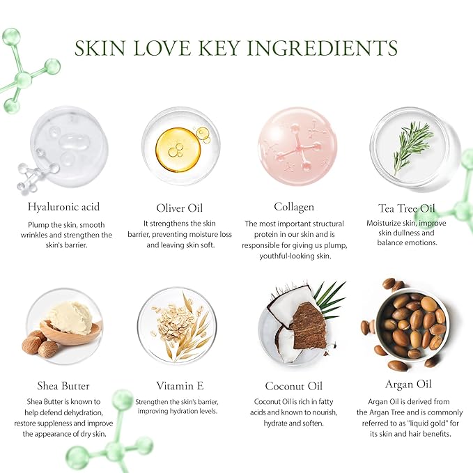 Facial Skin Care Set & Spa Kit - Gift for Men & Women Ideas, Self-Care Relaxation Gift, Skin Care Collection with Tea Tree Essential Oil, Hyaluronic Acid Serum, Dad, Mother's Day, Christmas, Birthday