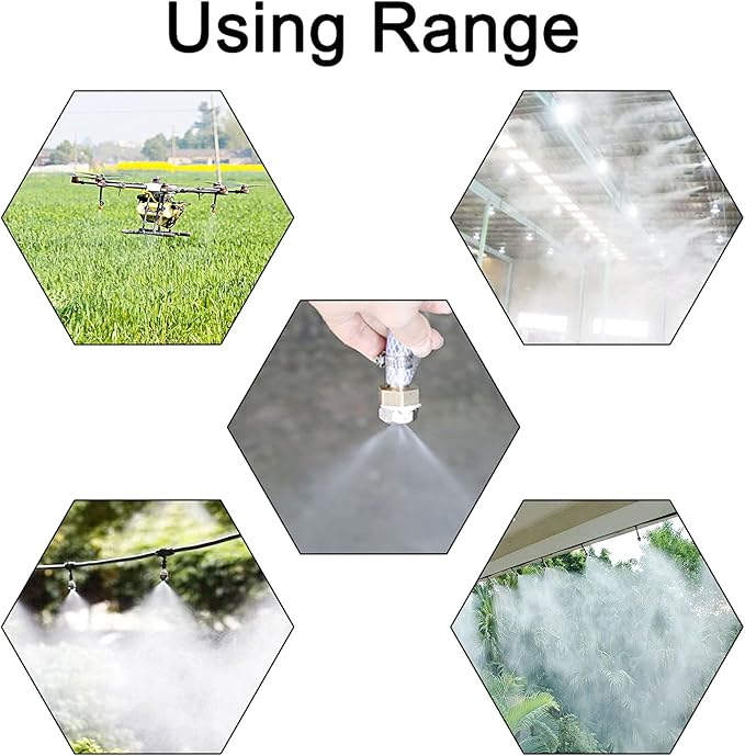 Aopin G 3/16 Brass Misting Nozzles 0.3mm / 0.011" Orifice Atomizing Mister Sprayer Nozzle Suitable For Outdoor Cooling,Garden Irrigation,Fountain, Crop Nutrient Injection, Greenhouse 8 Pcs